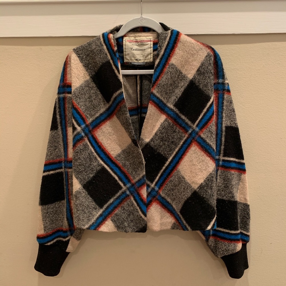 Super cite plaid jacket/cardigan M/L Anthropologie
